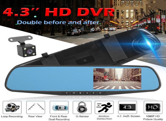 OEM デュアル カメラ 2 チャンネル ブラックボックス DVR ダッシュ カム リアビュー ミラー フル HD1080p