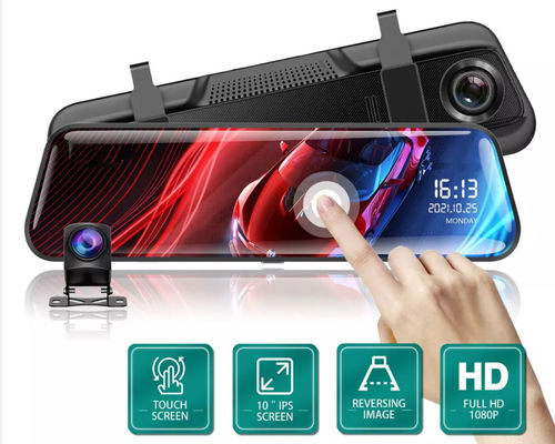 10 インチ Bluetooth アンドロイド Carplay ダッシュボード ミラー ストリーム デュアル ドライブ レコーダー IPS