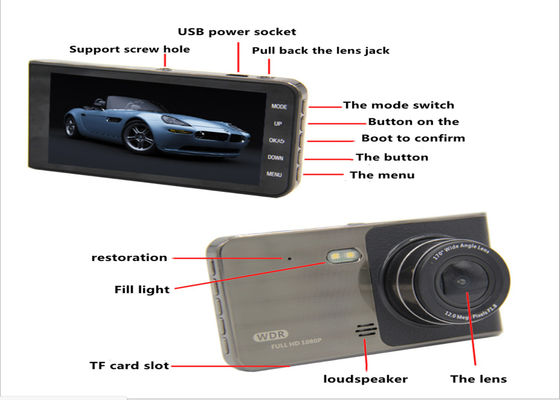 128GB 1080FHD 車両用ブラックボックス DVR デュアル チャンネル ビデオカメラ