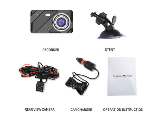 4&quot; 車 ブラックボックス DVR フル HD 1080P デュアル カメラ ダッシュ カム インテリア フロントとリア