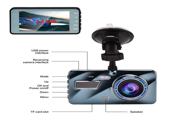 自動二重カメラ ブラックボックス DVR フル HD 1080P 170 度ダッシュ カム IPS タッチ スクリーン