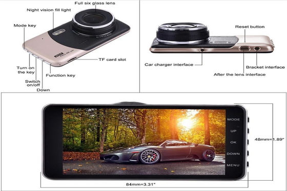 1080P 128GB の出入りするスマートな自動車のダッシュボードによって取付けられるパノラマのダッシュ カム