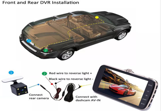 広角車 DVR ダッシュ カム 1080P 4 インチ 170 度 IPS タッチ スクリーン