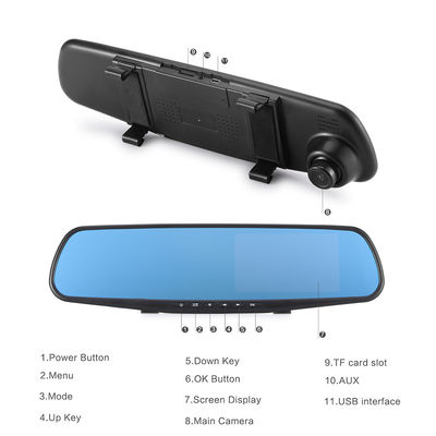 OEM デュアル カメラ 2 チャンネル ブラックボックス DVR ダッシュ カム リアビュー ミラー フル HD1080p