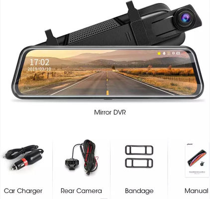 10 インチ IPS 2.5D タッチスクリーン ダッシュボード マウント ダッシュ カム パーキング モニター FHD1080P