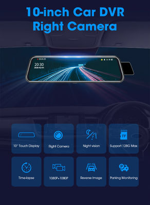 10 インチ Bluetooth アンドロイド Carplay ダッシュボード ミラー ストリーム デュアル ドライブ レコーダー IPS