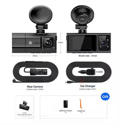 4K フロント リア デュアル ドライブレコーダー Wifi Gps フル Hd フル Hd 車 DVR 隠し 1440P 3Channel