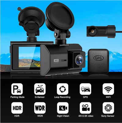 4K 2K WDR ダッシュ カム WIFI GPS ロガー デュアル レンズ 車 DVR Novatek96670 チップ