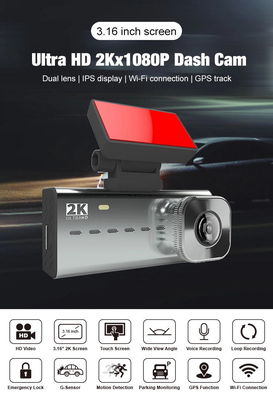 2K WDR Dashcam 4k Gps Wifi 高度なポータブル カー ビデオカメラ 3.16 インチ
