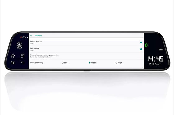 ADAS 4G 人間の特徴をもつバックミラー 360 度のダッシュ カムの前部および後部 12 インチ