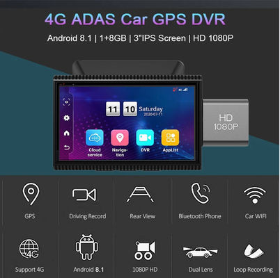 GPSナビゲーターWIFIリモートモニタリングビデオレコーダーで造られる人間の特徴をもつIPS 4G車DVR