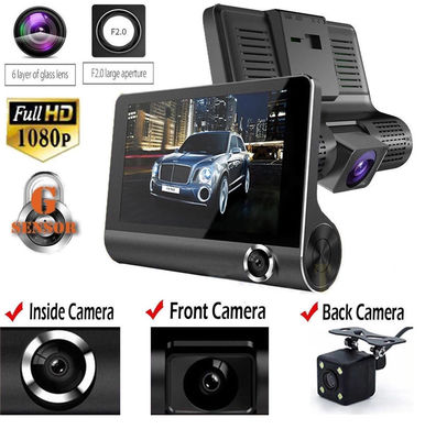 4 インチ車のビデオカメラ FHD 1080P トリプル レンズ DVR ダッシュボード カメラ 170 度