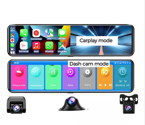AHD1080P アンドロイド ワイヤレス Carplay リアビュー ミラー DVR WIFI GPS 3 カム