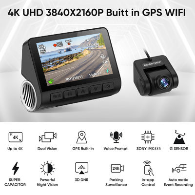 Wifi GPS 4K車車のカメラのブラック ボックスDVRのレコーダーのCamara Dashcamのビデオ録画