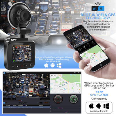 V53ダッシュ カム4K UHDソニー夜間視界のダッシュ カム二重カメラGPS Wi-Fi Dashcam 24Hの駐車モニター170°FOVのdvr車のカメラ