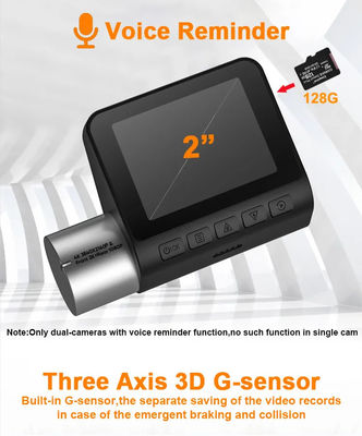 2 インチ 4K GPS ダッシュ カム自動ドライブ レコーダー車 DVR 背面図